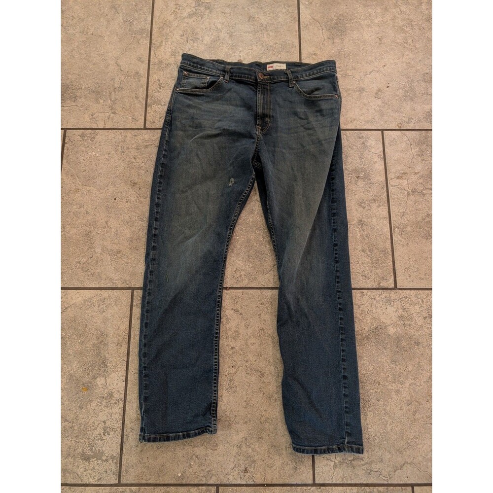 Wrangler Athletic Fit Jeans Mens 36x30 Blue Stretch Denim Straight Leg